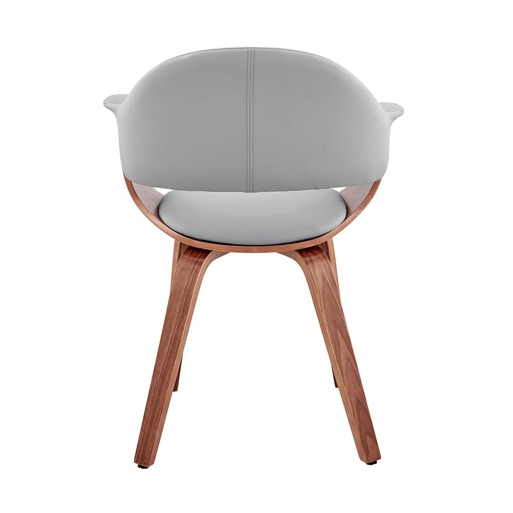 Armen Living - Adalyn Gray Faux Leather and Walnut Wood Dining Room Accent Chair - LCADCHWAGR veiw 5