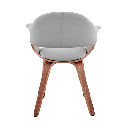 Armen Living - Adalyn Gray Faux Leather and Walnut Wood Dining Room Accent Chair - LCADCHWAGR veiw 5