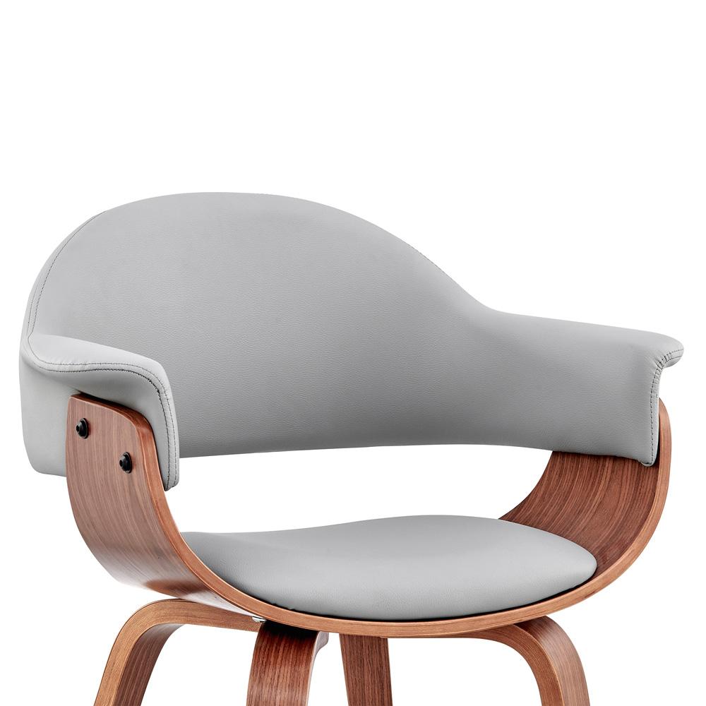 Armen Living - Adalyn Gray Faux Leather and Walnut Wood Dining Room Accent Chair - LCADCHWAGR veiw 6