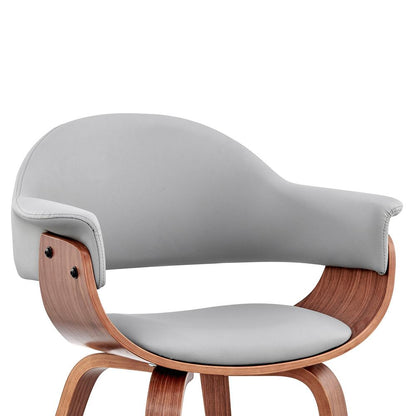 Armen Living - Adalyn Gray Faux Leather and Walnut Wood Dining Room Accent Chair - LCADCHWAGR veiw 6