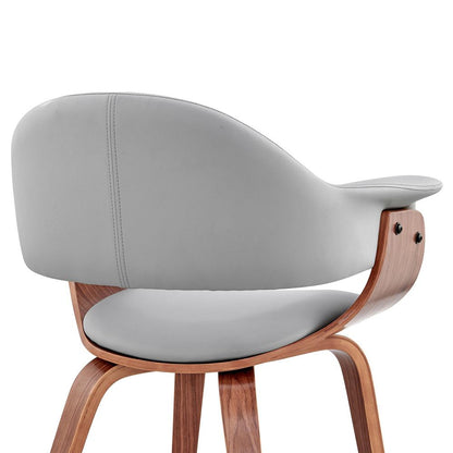 Armen Living - Adalyn Gray Faux Leather and Walnut Wood Dining Room Accent Chair - LCADCHWAGR veiw 7