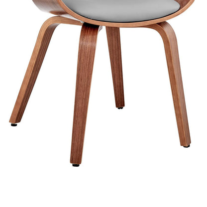 Armen Living - Adalyn Gray Faux Leather and Walnut Wood Dining Room Accent Chair - LCADCHWAGR veiw 8