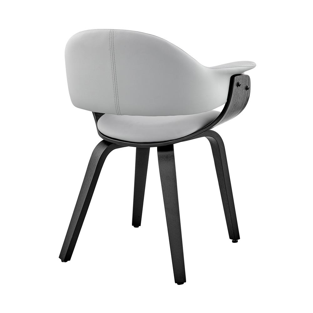 Armen Living - Adalyn Gray Faux Leather and Black Wood Dining Room Accent Chair - LCADCHBLGR veiw 4