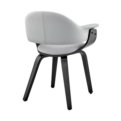 Armen Living - Adalyn Gray Faux Leather and Black Wood Dining Room Accent Chair - LCADCHBLGR veiw 4