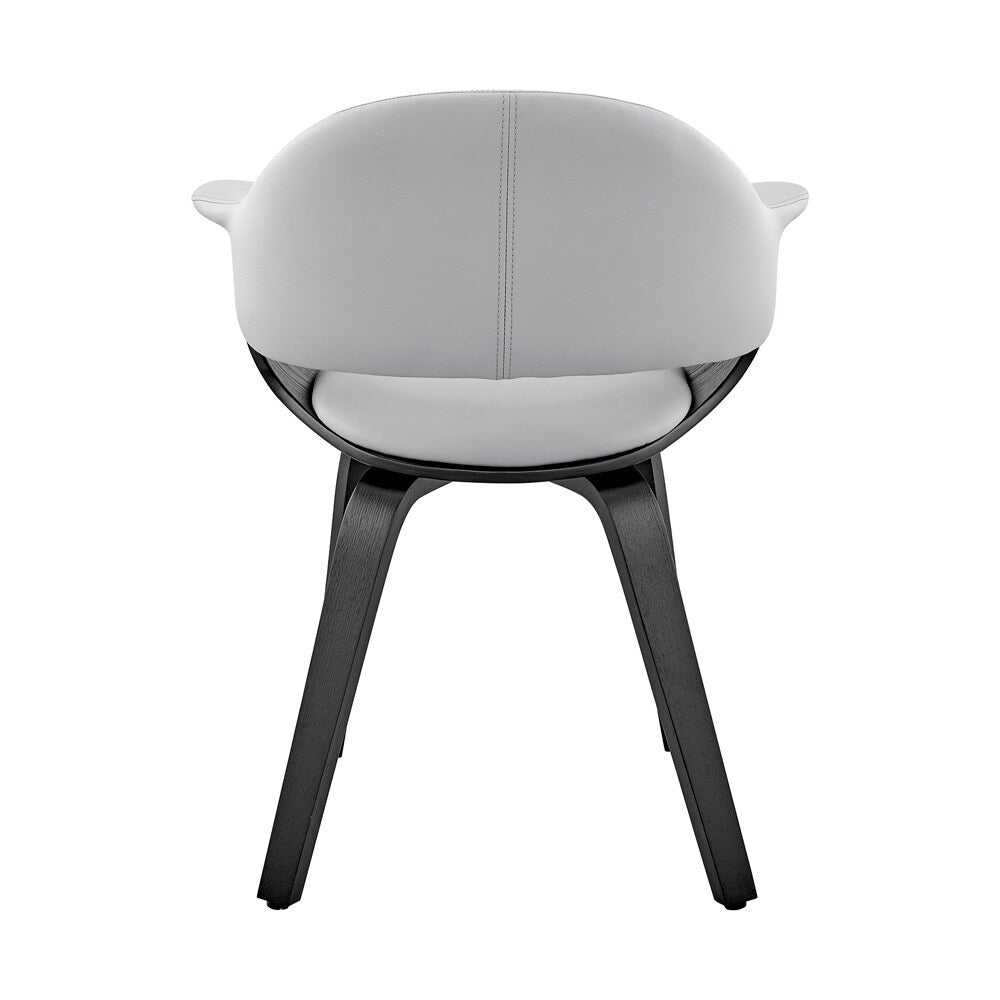 Armen Living - Adalyn Gray Faux Leather and Black Wood Dining Room Accent Chair - LCADCHBLGR veiw 5