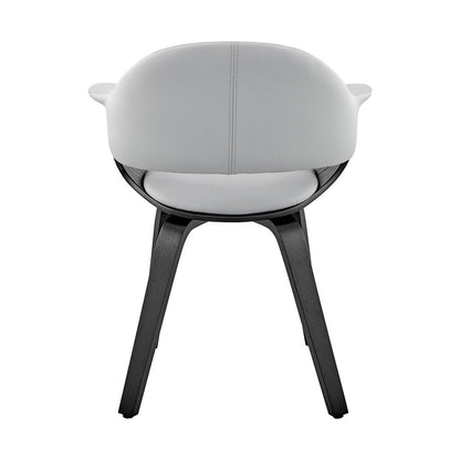 Armen Living - Adalyn Gray Faux Leather and Black Wood Dining Room Accent Chair - LCADCHBLGR veiw 5