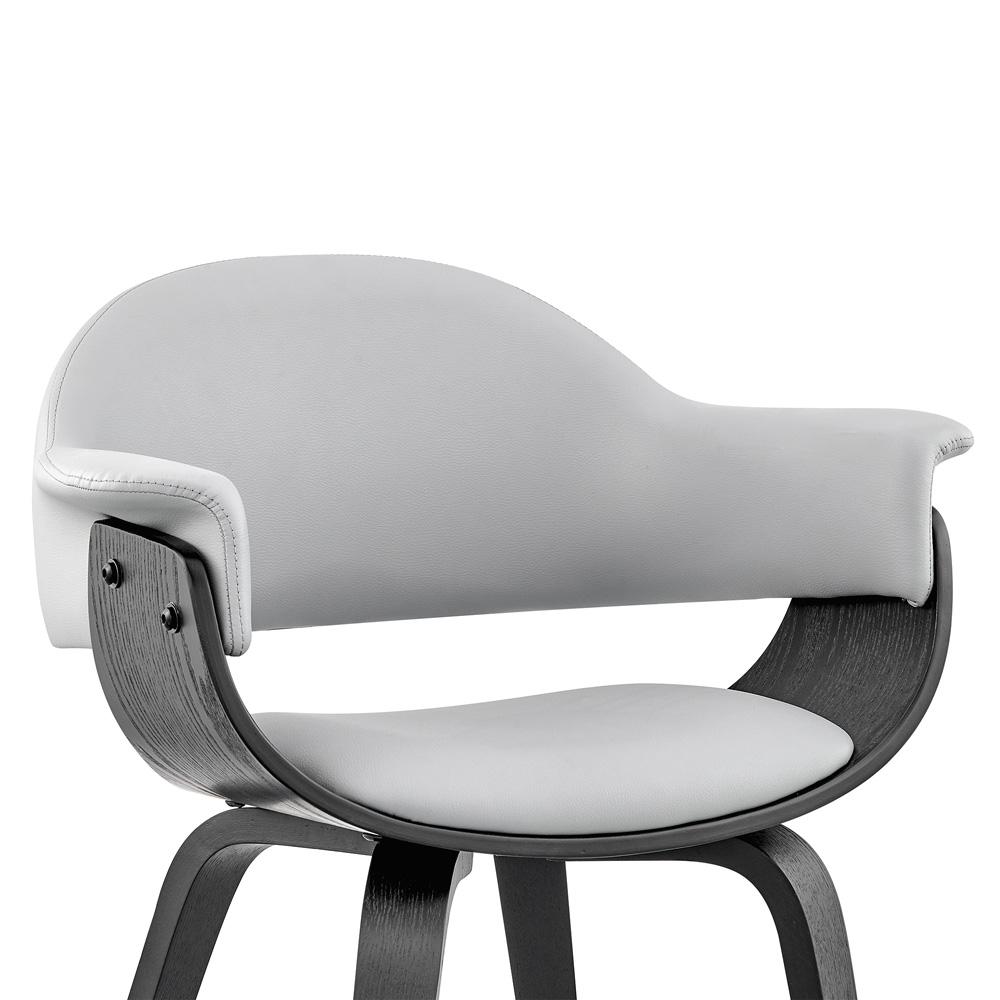 Armen Living - Adalyn Gray Faux Leather and Black Wood Dining Room Accent Chair - LCADCHBLGR veiw 6