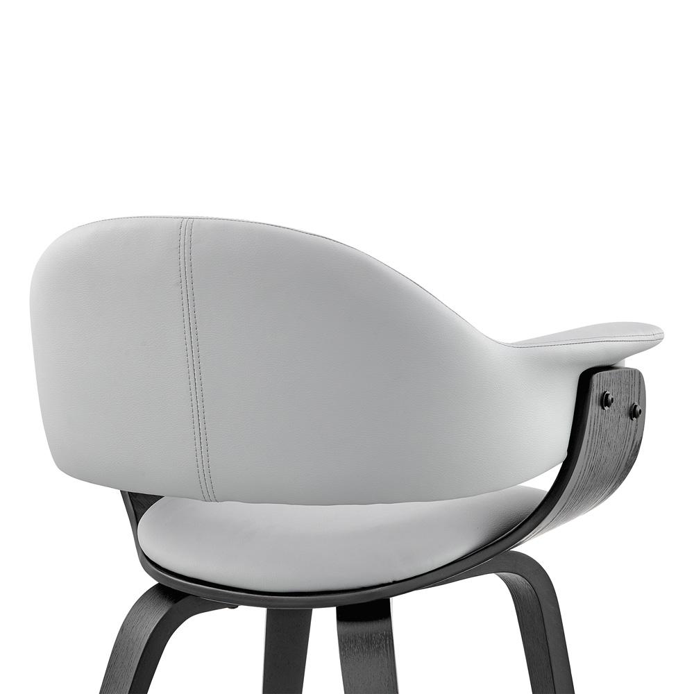 Armen Living - Adalyn Gray Faux Leather and Black Wood Dining Room Accent Chair - LCADCHBLGR veiw 7