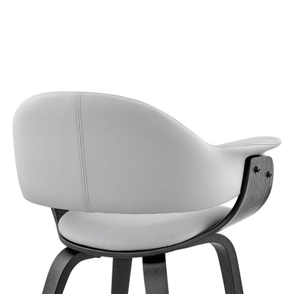 Armen Living - Adalyn Gray Faux Leather and Black Wood Dining Room Accent Chair - LCADCHBLGR veiw 7