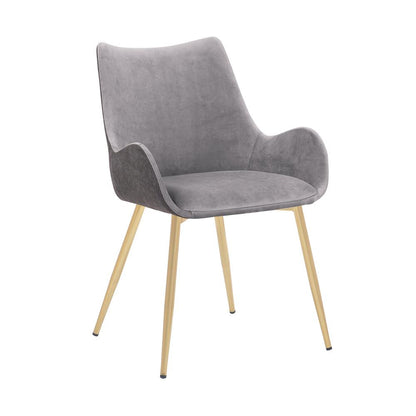 Armen Living - Avery Two Tone Grey Fabric Dining Room Chair with Gold Legs - LCAVCHLTGR veiw 1