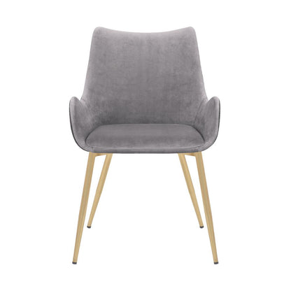 Armen Living - Avery Two Tone Grey Fabric Dining Room Chair with Gold Legs - LCAVCHLTGR veiw 2