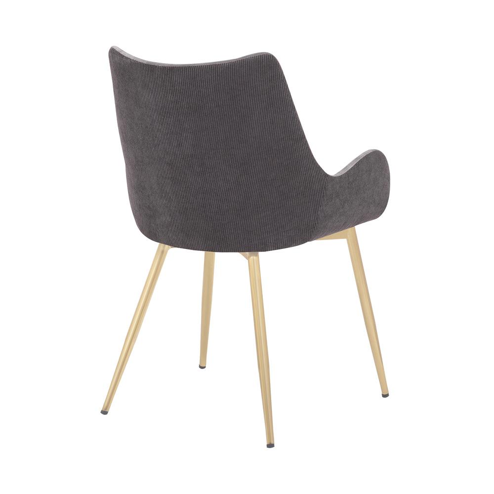 Armen Living - Avery Two Tone Grey Fabric Dining Room Chair with Gold Legs - LCAVCHLTGR veiw 4