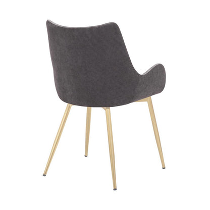 Armen Living - Avery Two Tone Grey Fabric Dining Room Chair with Gold Legs - LCAVCHLTGR veiw 4