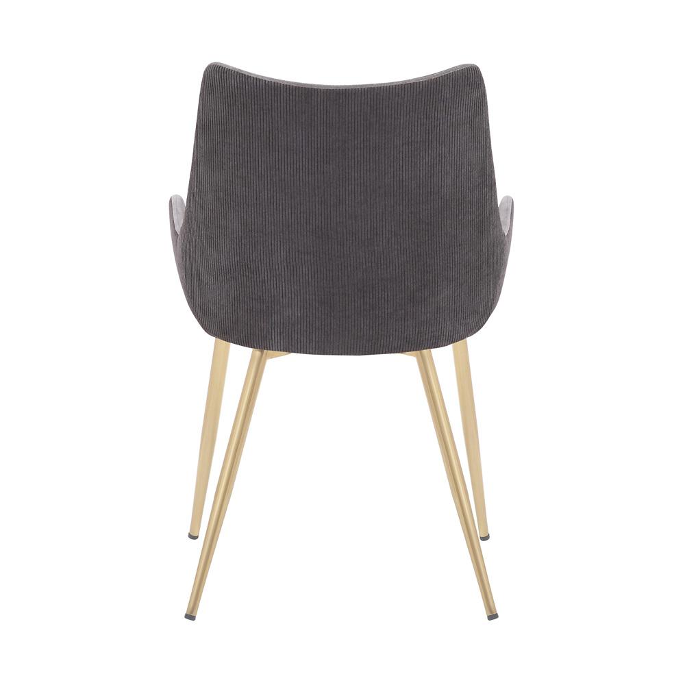 Armen Living - Avery Two Tone Grey Fabric Dining Room Chair with Gold Legs - LCAVCHLTGR veiw 5