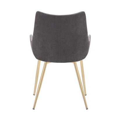 Armen Living - Avery Two Tone Grey Fabric Dining Room Chair with Gold Legs - LCAVCHLTGR veiw 5