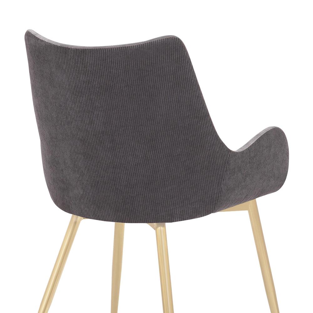 Armen Living - Avery Two Tone Grey Fabric Dining Room Chair with Gold Legs - LCAVCHLTGR veiw 7