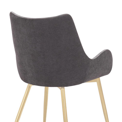 Armen Living - Avery Two Tone Grey Fabric Dining Room Chair with Gold Legs - LCAVCHLTGR veiw 7