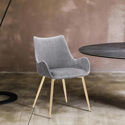 Armen Living - Avery Two Tone Grey Fabric Dining Room Chair with Gold Legs - LCAVCHLTGR veiw 8