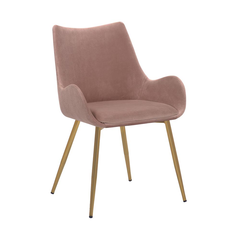 Armen Living - Avery Pink Fabric Dining Room Chair with Gold Legs - LCAVCHPINK veiw 1