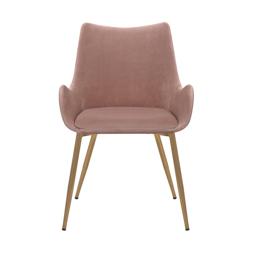 Armen Living - Avery Pink Fabric Dining Room Chair with Gold Legs - LCAVCHPINK veiw 2