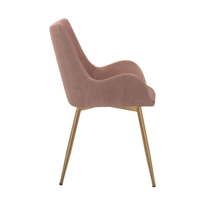 Armen Living - Avery Pink Fabric Dining Room Chair with Gold Legs - LCAVCHPINK veiw 3