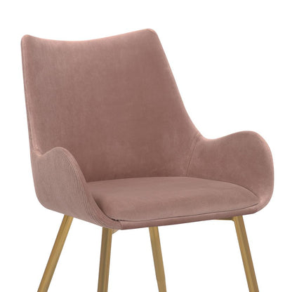 Armen Living - Avery Pink Fabric Dining Room Chair with Gold Legs - LCAVCHPINK veiw 6