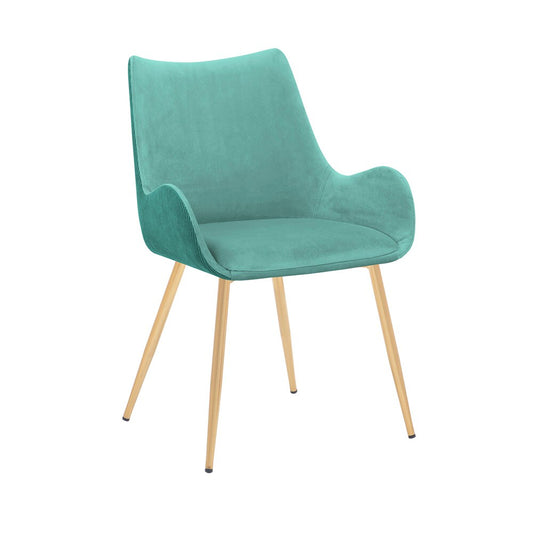 Armen Living - Avery Teal Fabric Dining Room Chair with Gold Legs - LCAVCHTEAL veiw 1