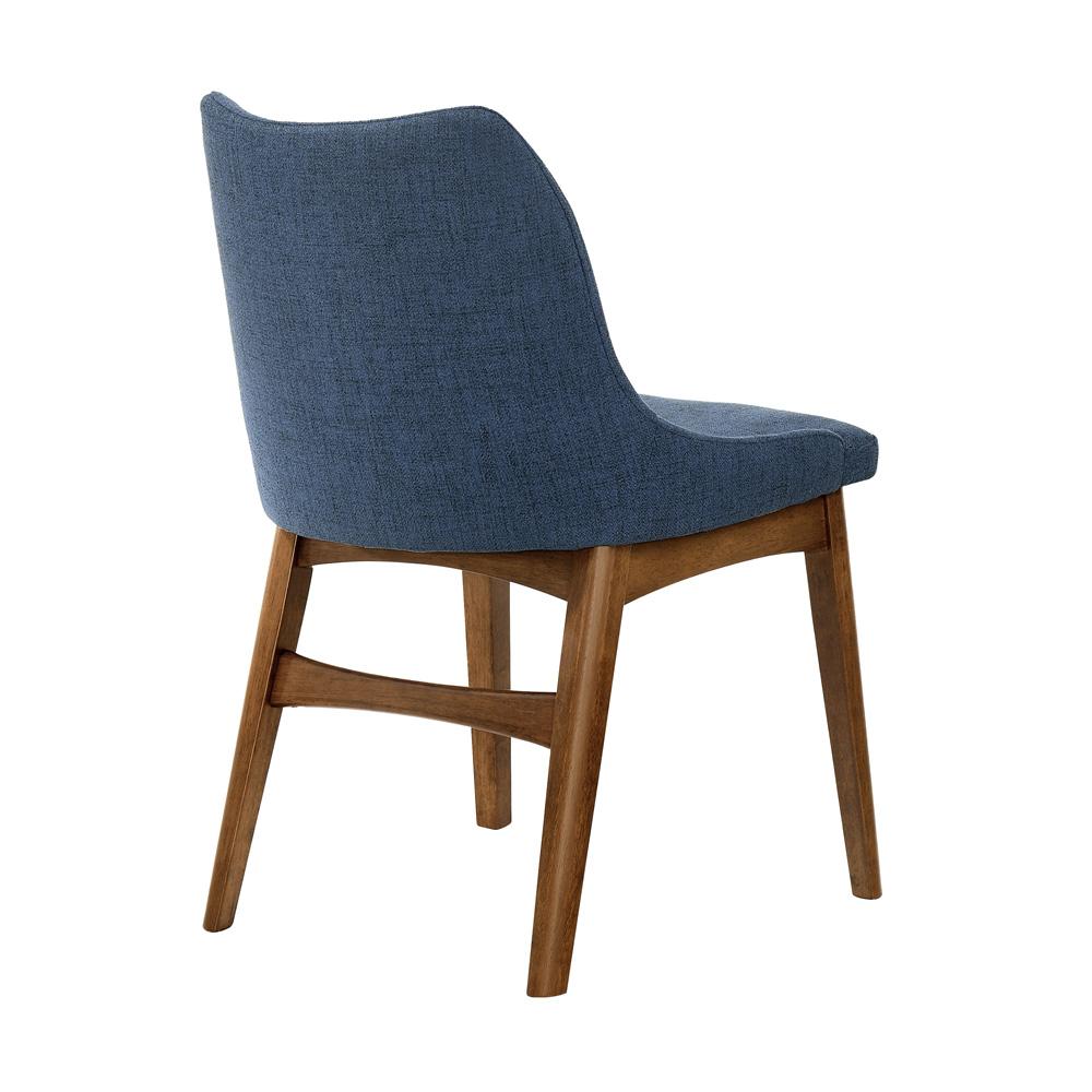 Armen Living - Azalea Blue Fabric and Walnut Wood Dining Side Chairs (Set of 2) - LCAZSIWABLU veiw 2
