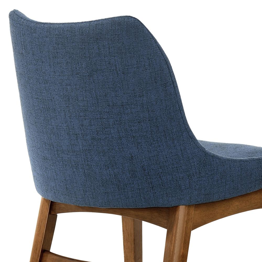Armen Living - Azalea Blue Fabric and Walnut Wood Dining Side Chairs (Set of 2) - LCAZSIWABLU veiw 4