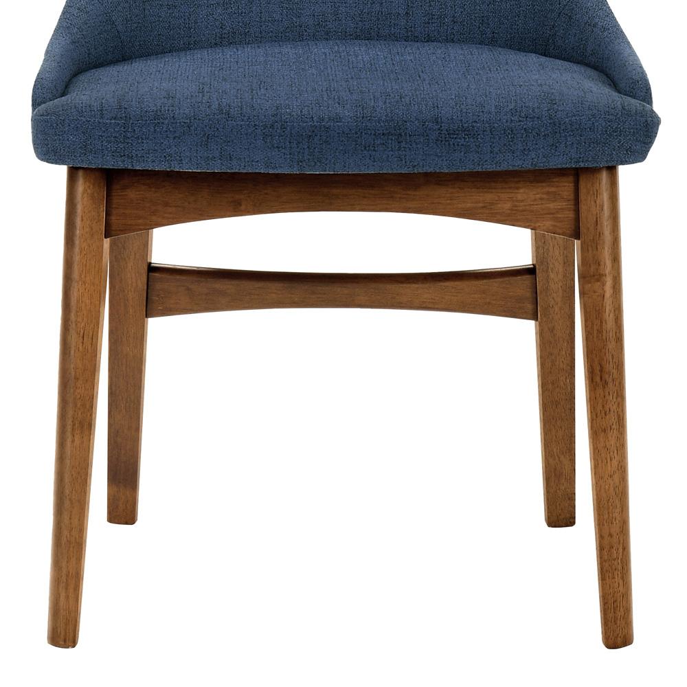 Armen Living - Azalea Blue Fabric and Walnut Wood Dining Side Chairs (Set of 2) - LCAZSIWABLU veiw 5