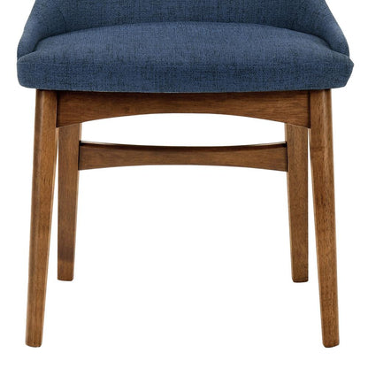 Armen Living - Azalea Blue Fabric and Walnut Wood Dining Side Chairs (Set of 2) - LCAZSIWABLU veiw 5