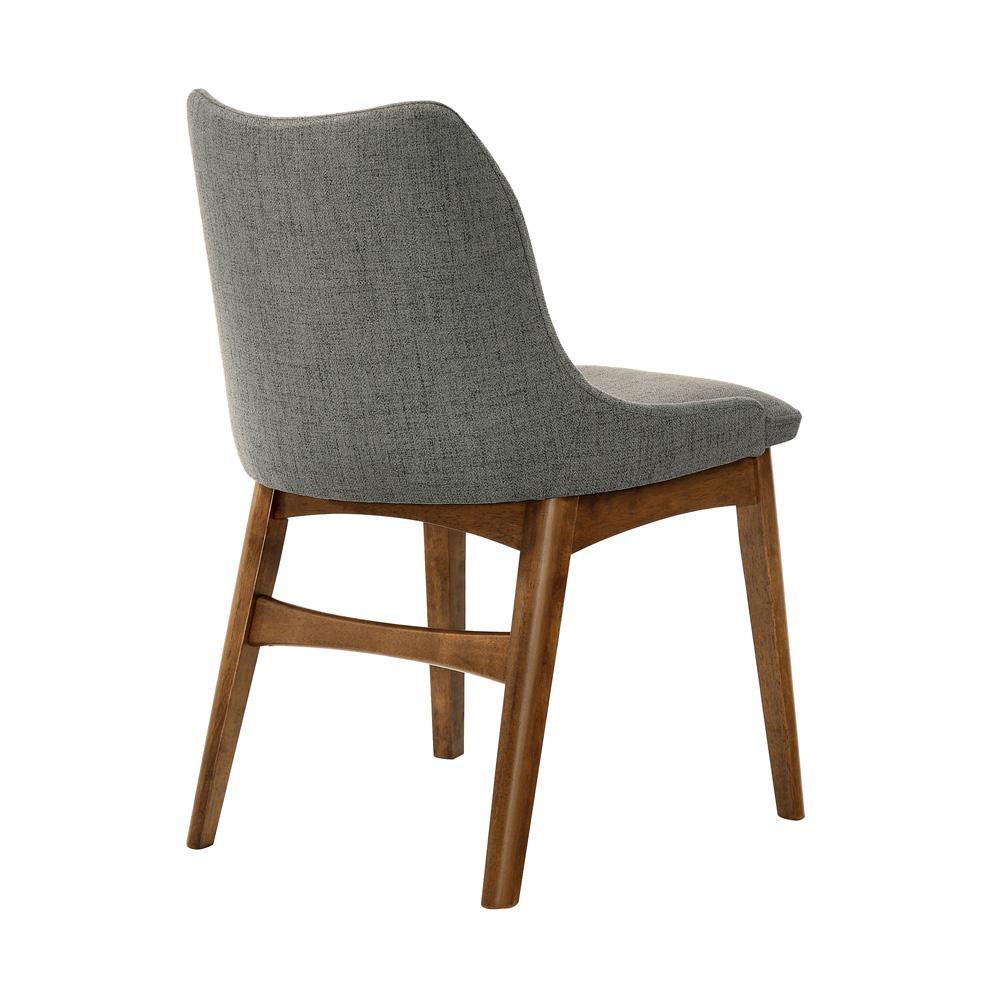 Armen Living - Azalea Charcoal Fabric and Walnut Wood Dining Side Chairs (Set of 2) - LCAZSIWACH veiw 2