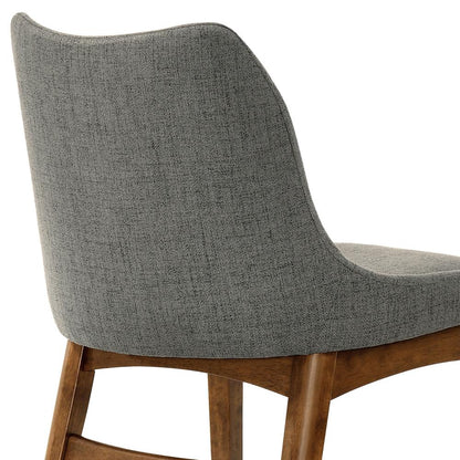 Armen Living - Azalea Charcoal Fabric and Walnut Wood Dining Side Chairs (Set of 2) - LCAZSIWACH veiw 4