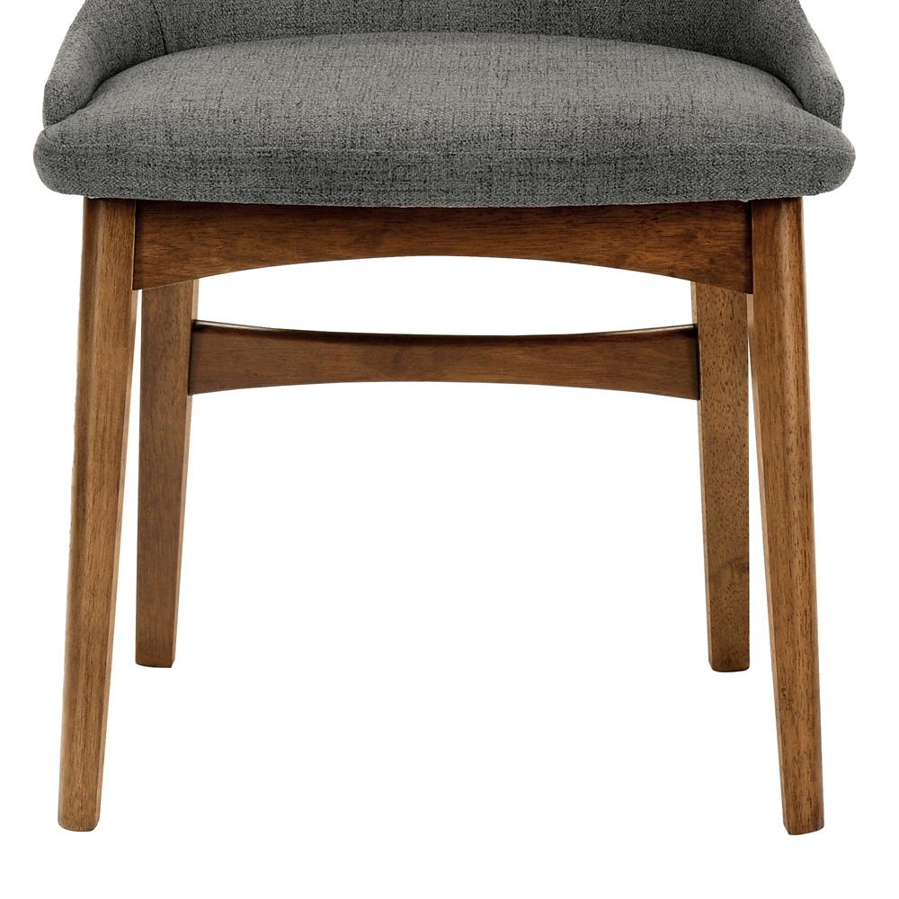 Armen Living - Azalea Charcoal Fabric and Walnut Wood Dining Side Chairs (Set of 2) - LCAZSIWACH veiw 5