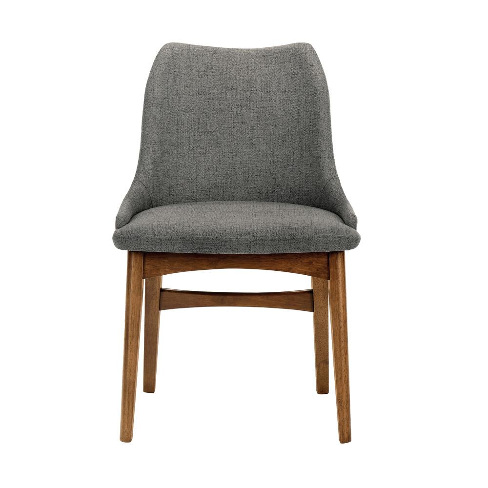Armen Living - Azalea Charcoal Fabric and Walnut Wood Dining Side Chairs (Set of 2) - LCAZSIWACH veiw 6