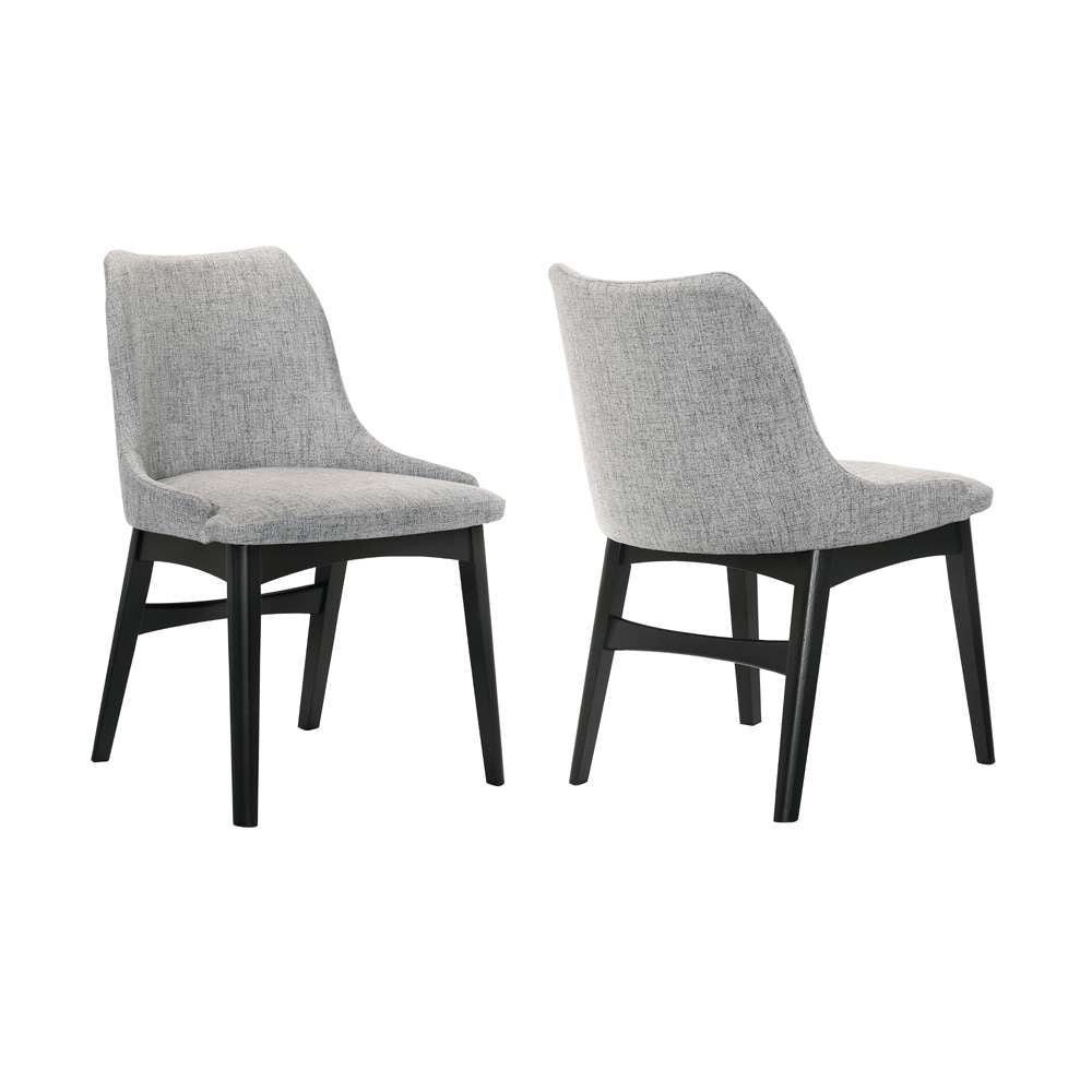 Armen Living - Azalea Gray Fabric and Black Wood Dining Side Chairs (Set of 2) - LCAZSIBLGR veiw 1