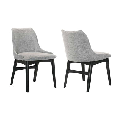 Armen Living - Azalea Gray Fabric and Black Wood Dining Side Chairs (Set of 2) - LCAZSIBLGR veiw 1
