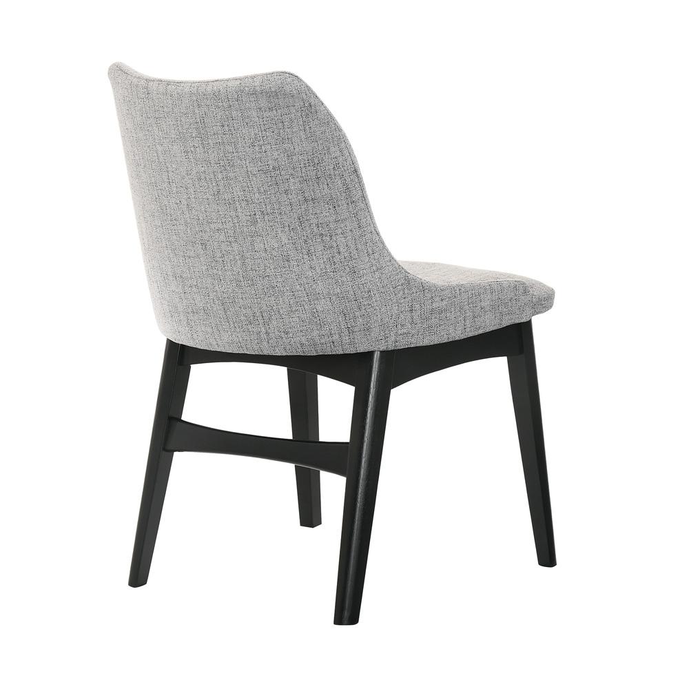 Armen Living - Azalea Gray Fabric and Black Wood Dining Side Chairs (Set of 2) - LCAZSIBLGR veiw 2