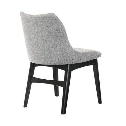 Armen Living - Azalea Gray Fabric and Black Wood Dining Side Chairs (Set of 2) - LCAZSIBLGR veiw 2