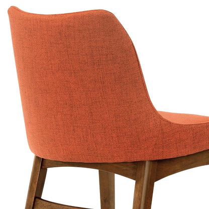Armen Living - Azalea Orange Fabric and Walnut Wood Dining Side Chairs (Set of 2) - LCAZSIWAOR veiw 4