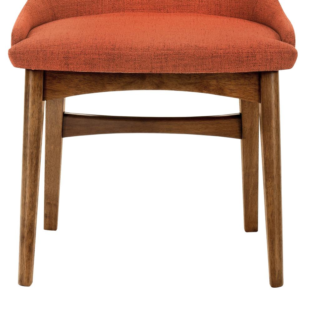 Armen Living - Azalea Orange Fabric and Walnut Wood Dining Side Chairs (Set of 2) - LCAZSIWAOR veiw 5