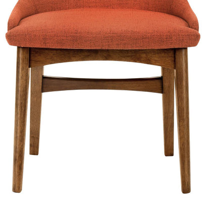 Armen Living - Azalea Orange Fabric and Walnut Wood Dining Side Chairs (Set of 2) - LCAZSIWAOR veiw 5
