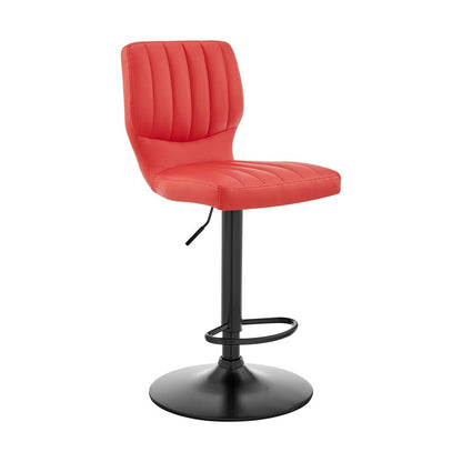 Armen Living - Bardot Adjustable Height Red Faux Leather Swivel Bar Stool - LCBABABLRED veiw 1