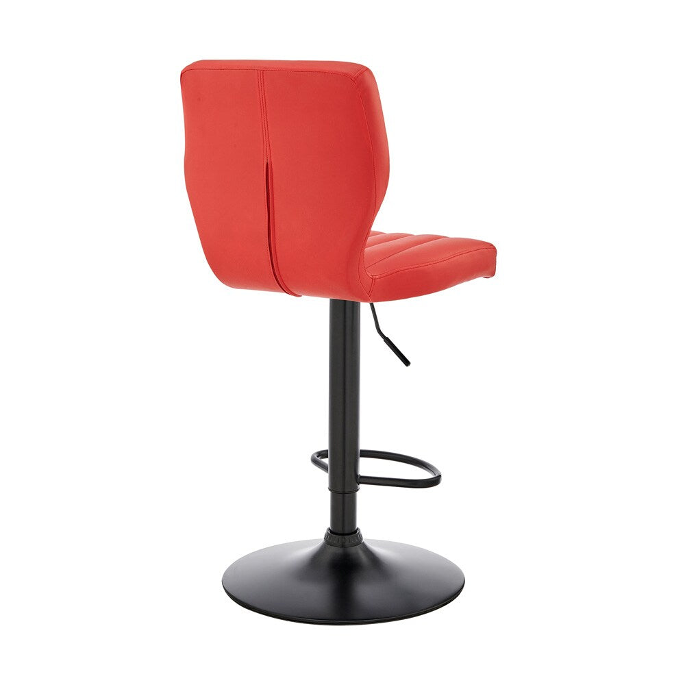 Armen Living - Bardot Adjustable Height Red Faux Leather Swivel Bar Stool - LCBABABLRED veiw 4