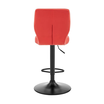 Armen Living - Bardot Adjustable Height Red Faux Leather Swivel Bar Stool - LCBABABLRED veiw 5