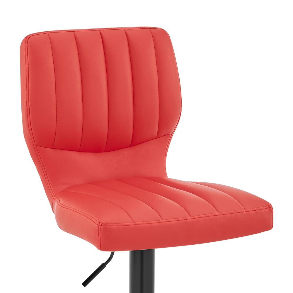 Armen Living - Bardot Adjustable Height Red Faux Leather Swivel Bar Stool - LCBABABLRED veiw 6