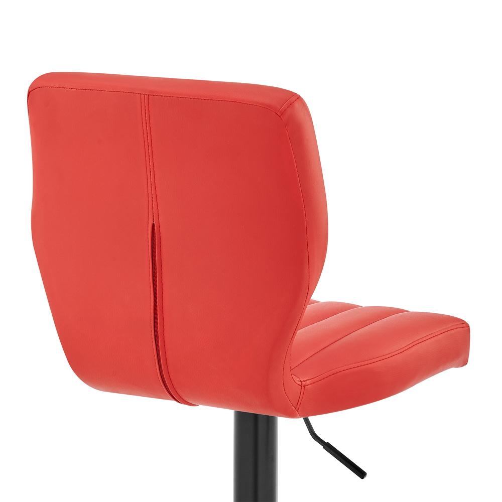 Armen Living - Bardot Adjustable Height Red Faux Leather Swivel Bar Stool - LCBABABLRED veiw 7