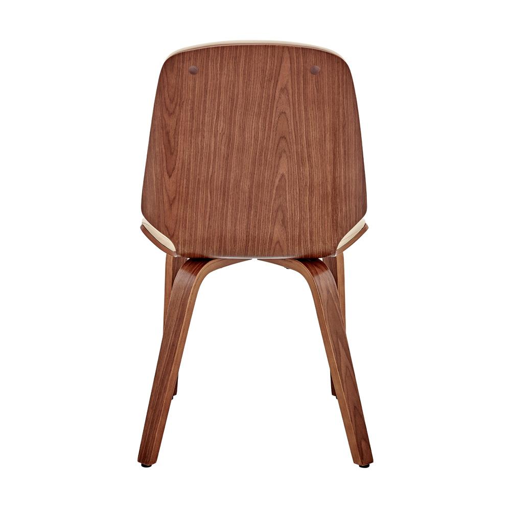 Armen Living - Brinley Cream Faux Leather and Walnut Wood Dining Room Accent Chair - LCBNSIWACR veiw 5