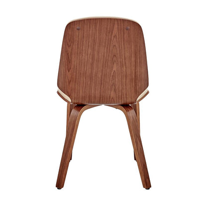 Armen Living - Brinley Cream Faux Leather and Walnut Wood Dining Room Accent Chair - LCBNSIWACR veiw 5