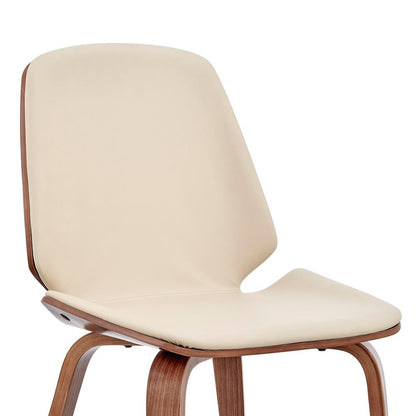 Armen Living - Brinley Cream Faux Leather and Walnut Wood Dining Room Accent Chair - LCBNSIWACR veiw 6